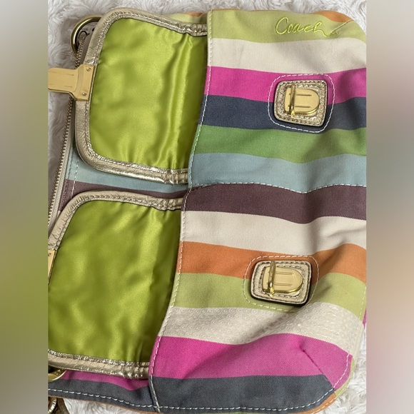 COACH POPPY LEGACY STRIPE HIPPIE SHOULDER BAG 19025 MULTICOLOR - Picture 7 of 15
